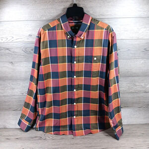 Vintage Orvis Long Sleeve Button Down Shirt Men's Large Heavy Cotton Twill Field